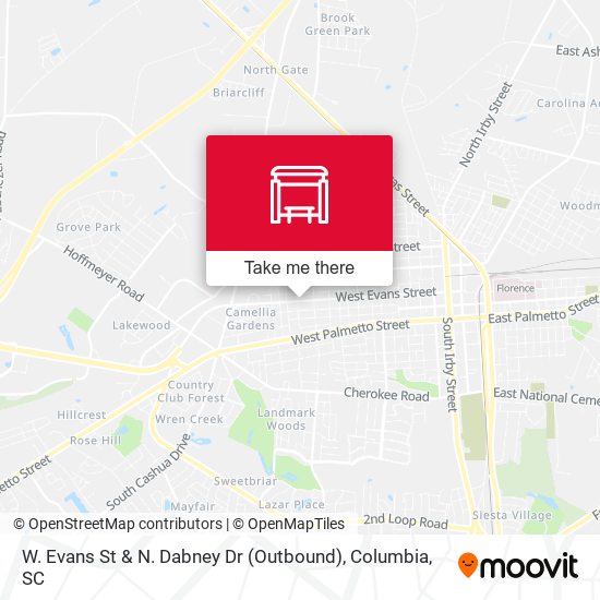 W. Evans St & N. Dabney Dr (Outbound) map