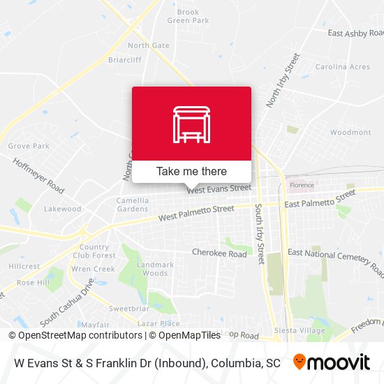 Mapa de W Evans St & S Franklin Dr (Inbound)