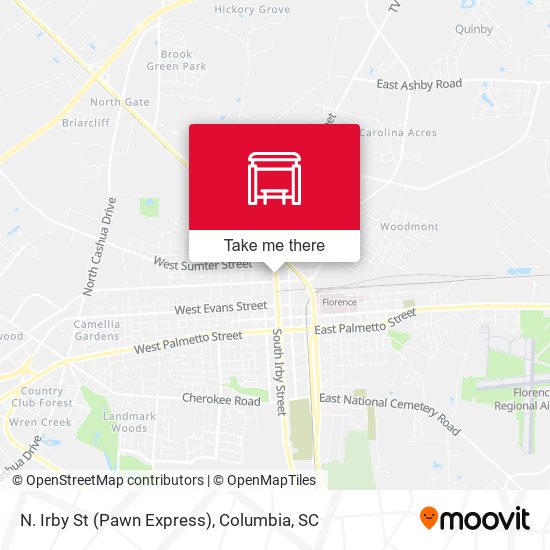 N. Irby St (Pawn Express) map