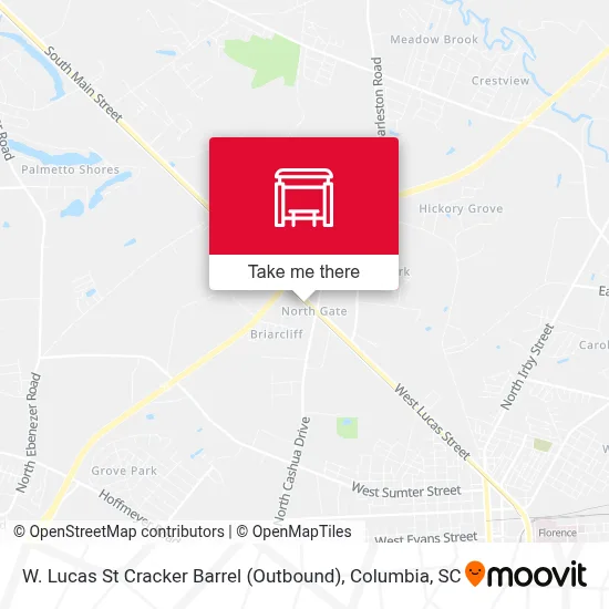 W. Lucas St Cracker Barrel (Outbound) map