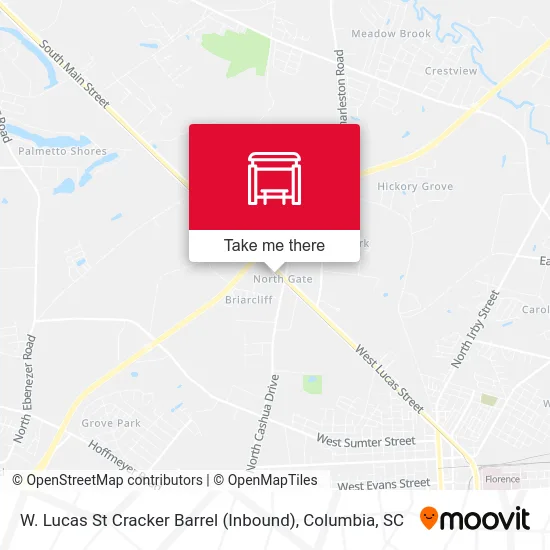 W. Lucas St Cracker Barrel (Inbound) map
