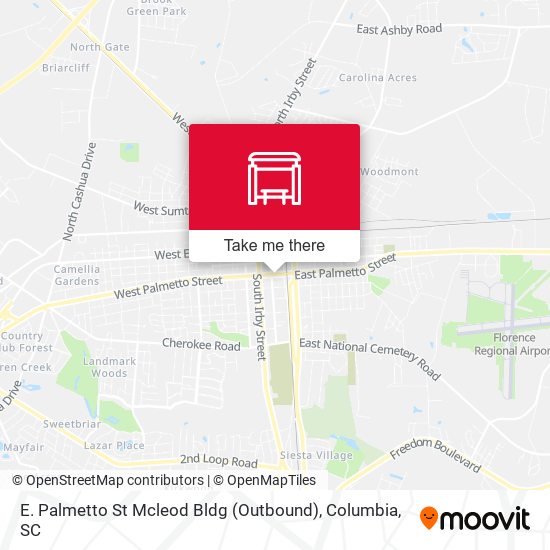 Mapa de E. Palmetto St Mcleod Bldg (Outbound)