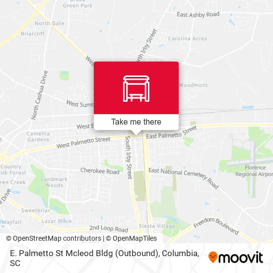 Mapa de E. Palmetto St Mcleod Bldg (Outbound)