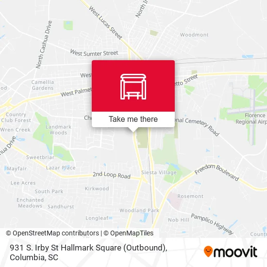 Mapa de 931 S. Irby St Hallmark Square (Outbound)