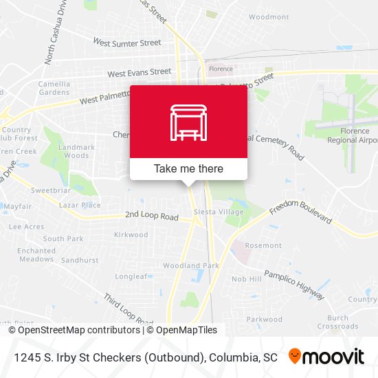 1245 S. Irby St Checkers (Outbound) map
