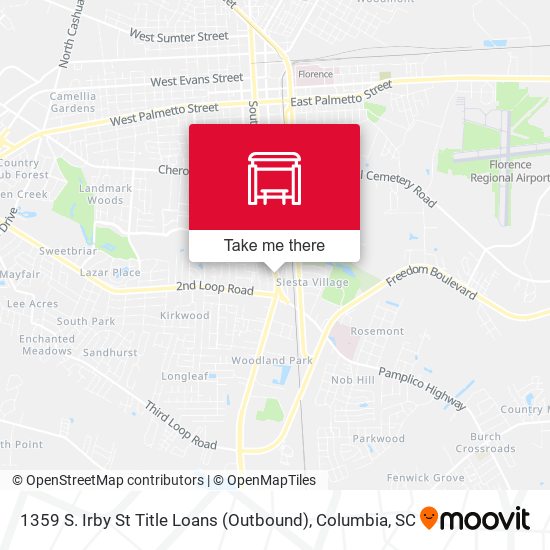 1359 S. Irby St Title Loans (Outbound) map