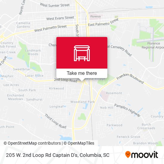 Mapa de 205 W. 2nd Loop Rd Captain D's