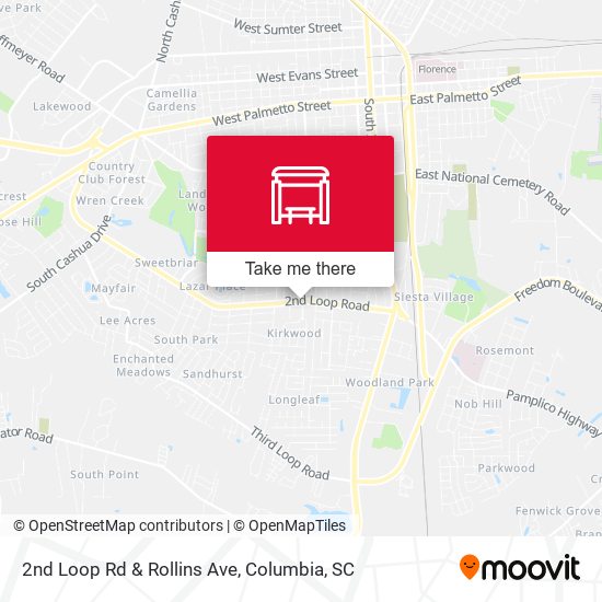 Mapa de 2nd Loop Rd & Rollins Ave