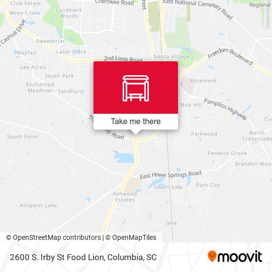2600 S. Irby St Food Lion map