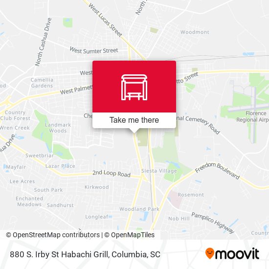 880 S. Irby St Habachi Grill map