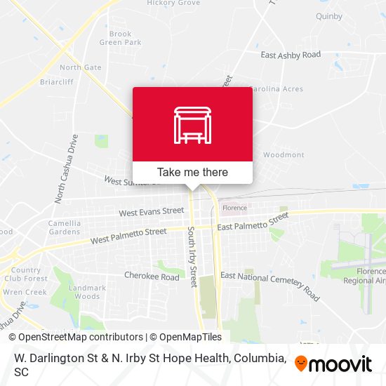 Mapa de W. Darlington St & N. Irby St  Hope Health