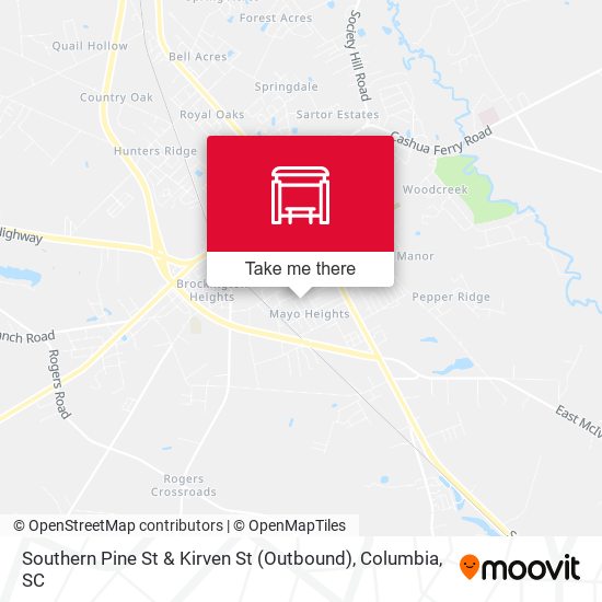 Southern Pine St & Kirven St (Outbound) map