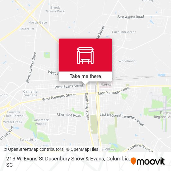 Mapa de 213 W. Evans St Dusenbury Snow & Evans