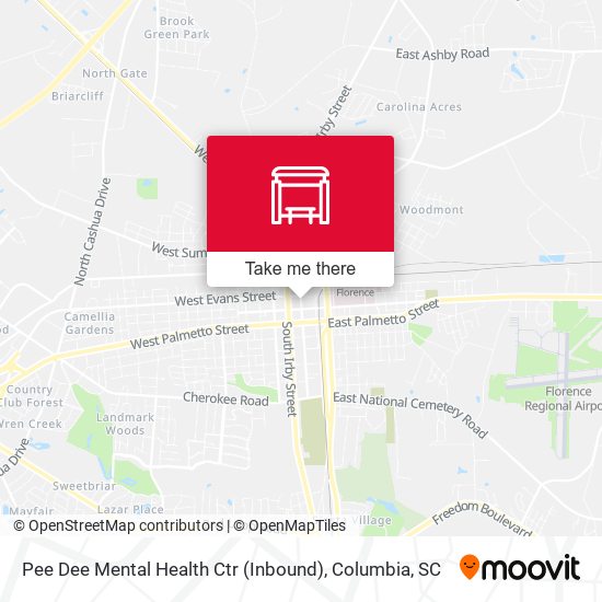 Pee Dee Mental Health Ctr (Inbound) map