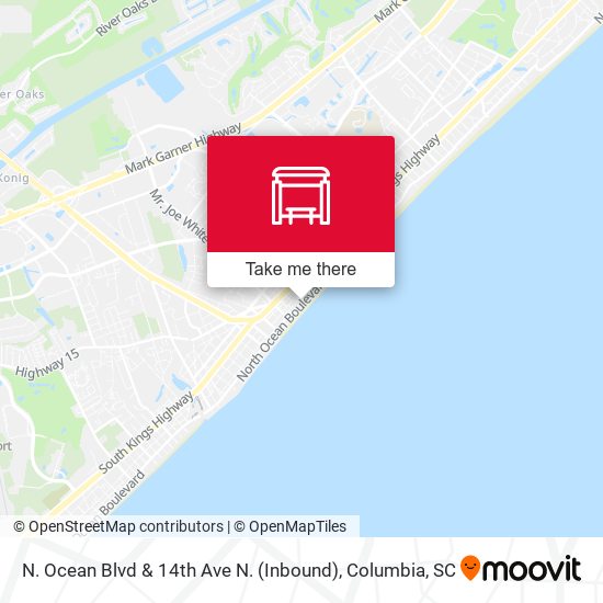 Mapa de N. Ocean Blvd & 14th Ave N. (Inbound)