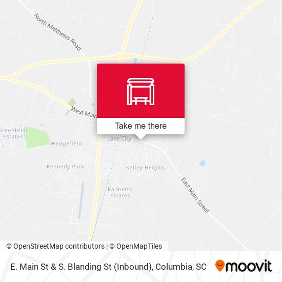 E. Main St & S. Blanding St (Inbound) map