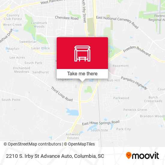 Mapa de 2210 S. Irby St Advance Auto