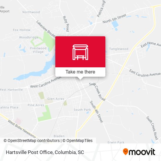 Hartsville Post Office map