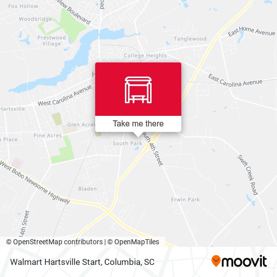 Walmart Hartsville Start map