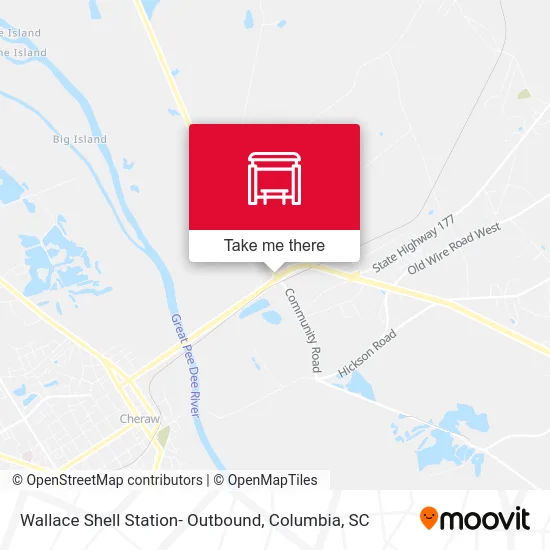 Wallace Shell Station- Outbound map