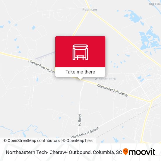 Northeastern Tech- Cheraw- Outbound map