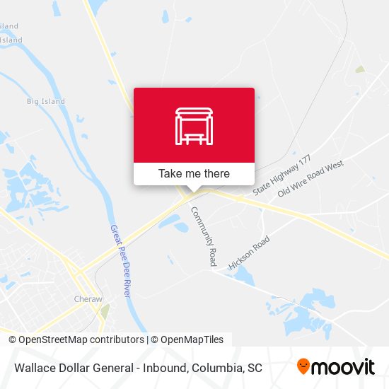 Mapa de Wallace Dollar General - Inbound