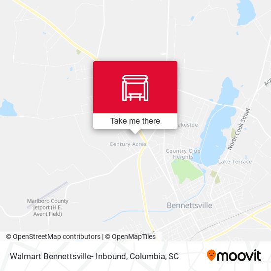 Walmart Bennettsville- Inbound map