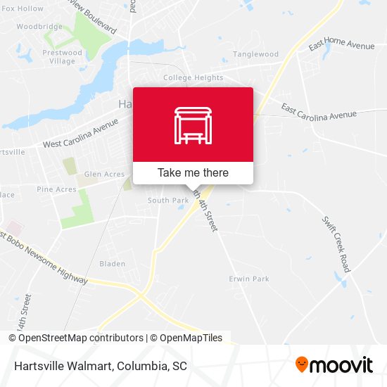 Mapa de Hartsville Walmart