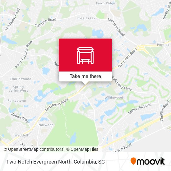 Two Notch Evergreen North map