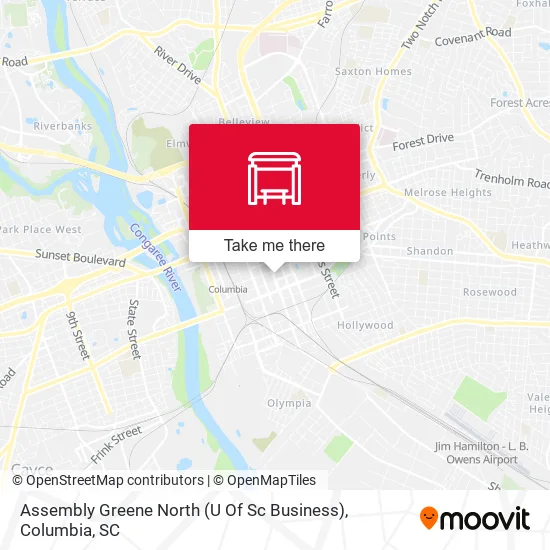 Mapa de Assembly Greene North (U Of Sc Business)