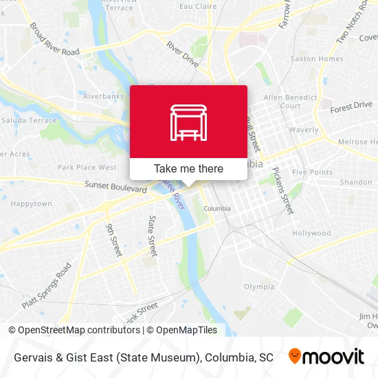 Gervais & Gist East (State Museum) map