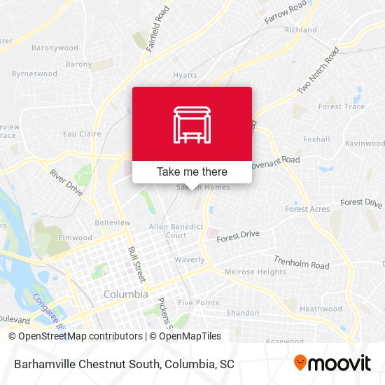 Barhamville Chestnut South map