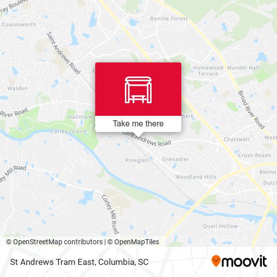 St Andrews Tram East map