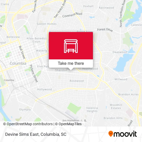 Mapa de Devine Sims East