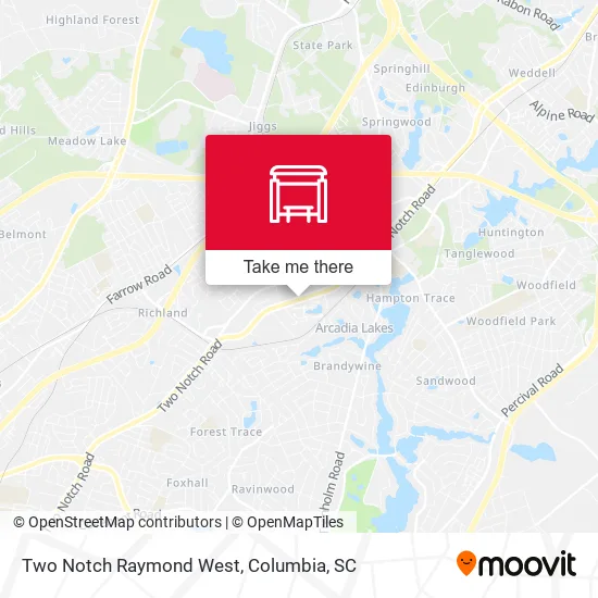 Two Notch Raymond West map