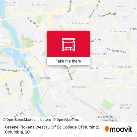 Greene Pickens West (U Of Sc College Of Nursing) map