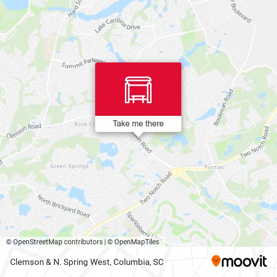 Clemson & N. Spring West map