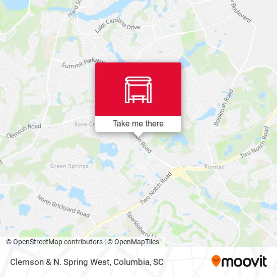 Clemson & N. Spring West map