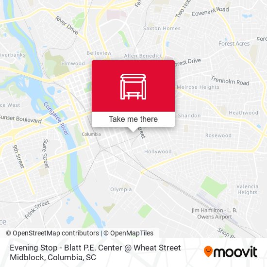 Evening Stop - Blatt P.E. Center @ Wheat Street Midblock map