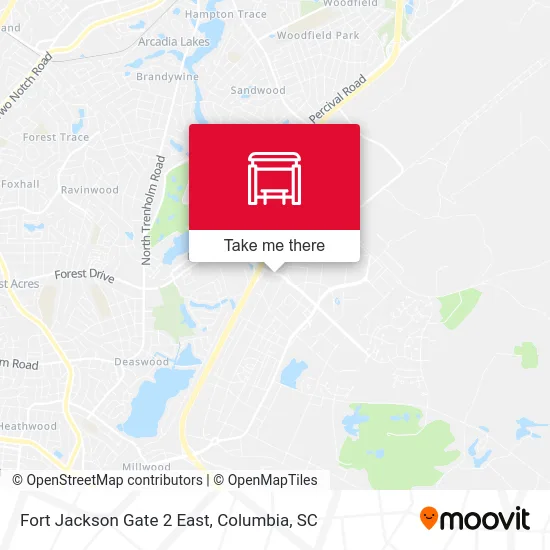 Fort Jackson Gate 2 East map