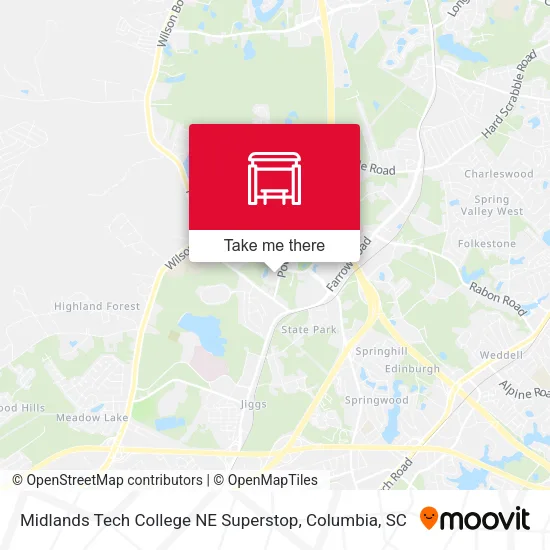 Mapa de Midlands Tech College NE Superstop