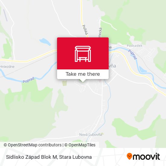 Sídlisko Západ Blok M map