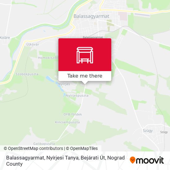 Balassagyarmat, Nyírjesi Tanya, Bejárati Út map