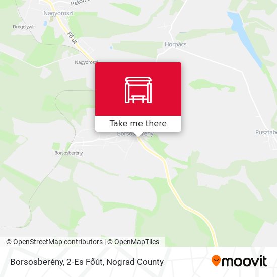 Borsosberény, 2-Es Főút map