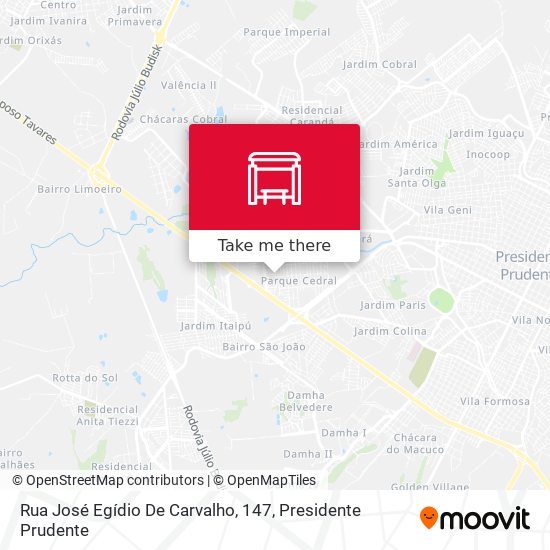 Mapa Rua José Egídio De Carvalho, 147