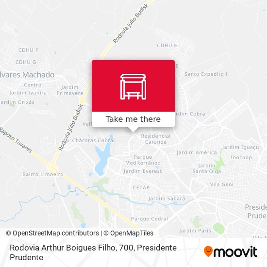 Rodovia Arthur Boigues Filho, 700 map