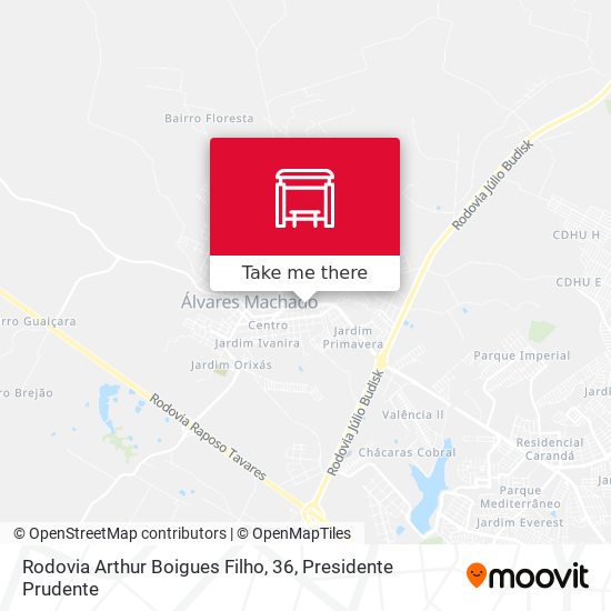 Mapa Rodovia Arthur Boigues Filho, 36