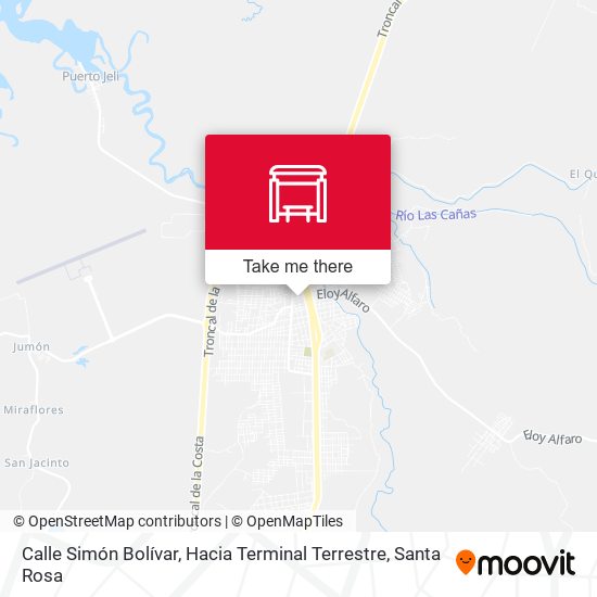 Calle Simón Bolívar, Hacia Terminal Terrestre map