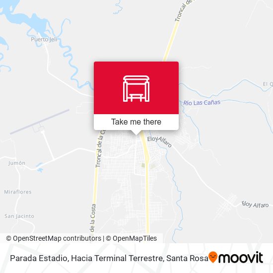 Mapa de Parada Estadio, Hacia Terminal Terrestre