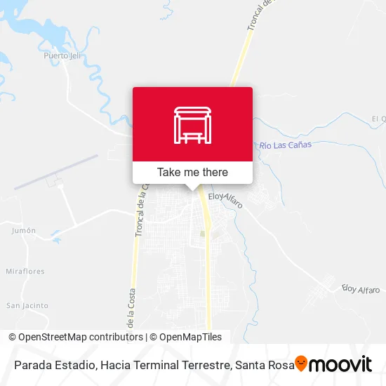 Mapa de Parada Estadio, Hacia Terminal Terrestre